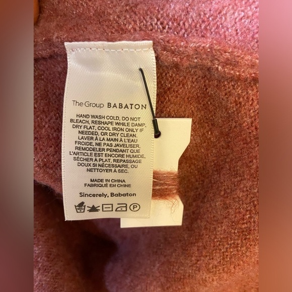 Aritzia The Group Babaton Traverse Turtleneck Oversized Sweater Marino Wool Sz L - Picture 6 of 7